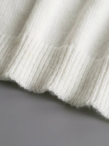 Dam Tröja V-hals Knapppanel Lyxigt Material 4