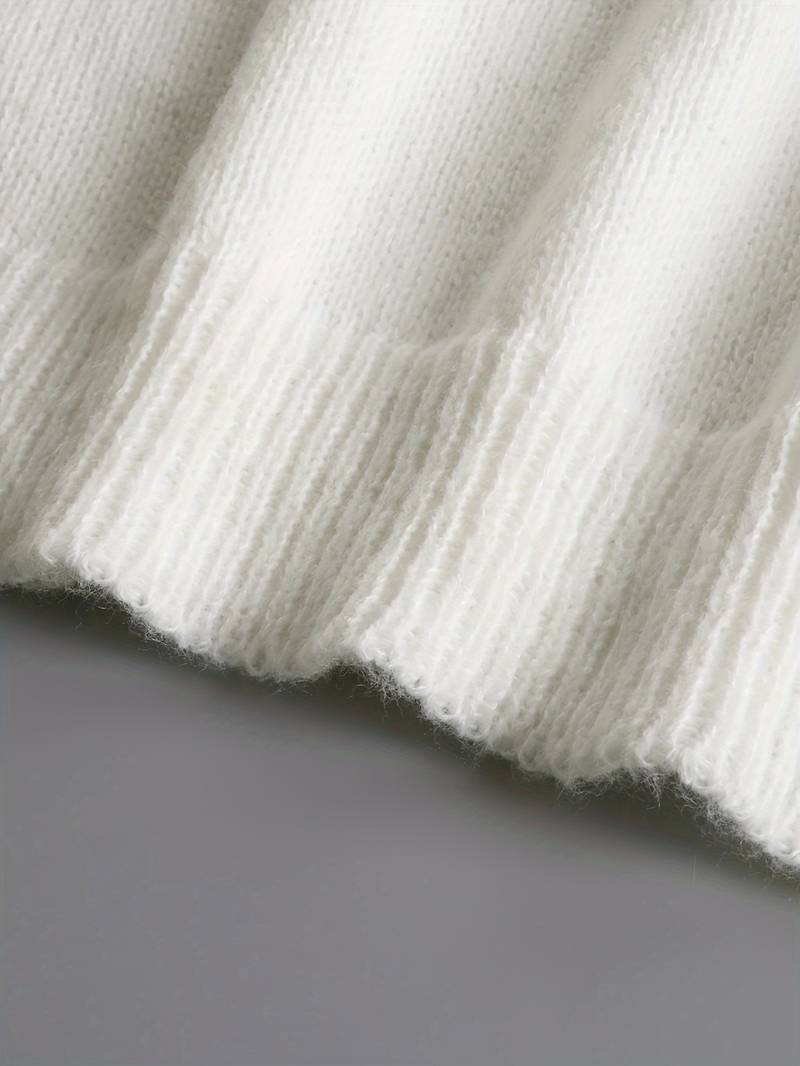 Dam Tröja V-hals Knapppanel Lyxigt Material 4