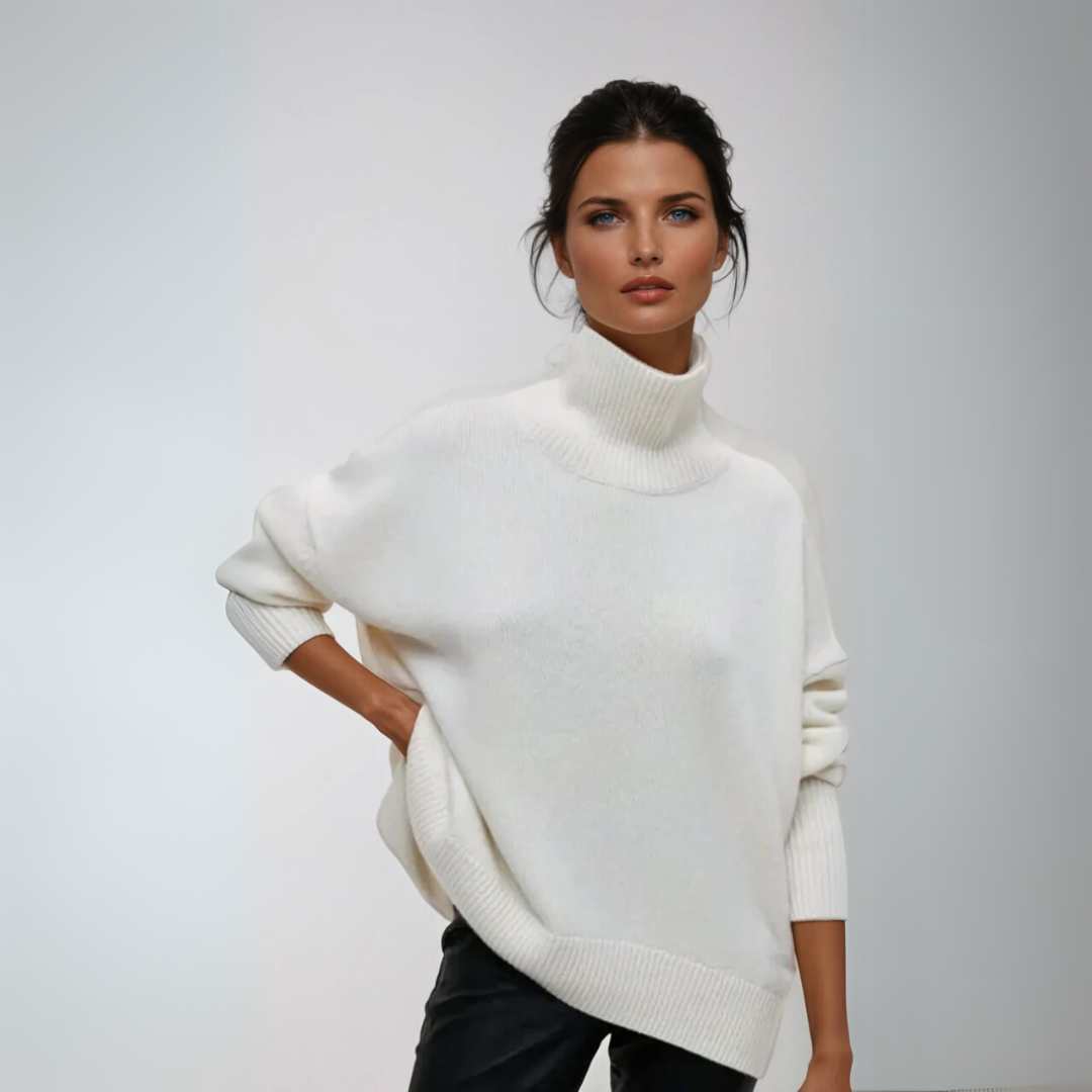 Dam Turtleneck Pullover Elegant Mjuk Stickad 2