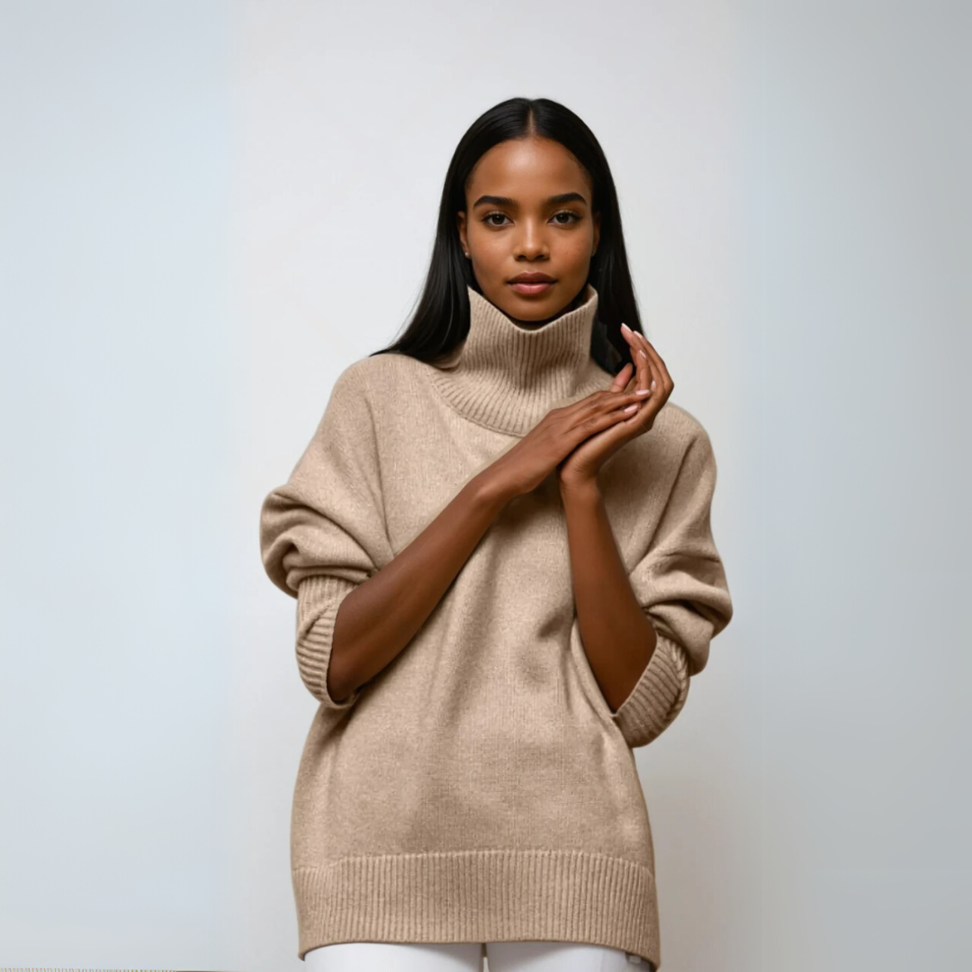 Dam Turtleneck Pullover Elegant Mjuk Stickad 3