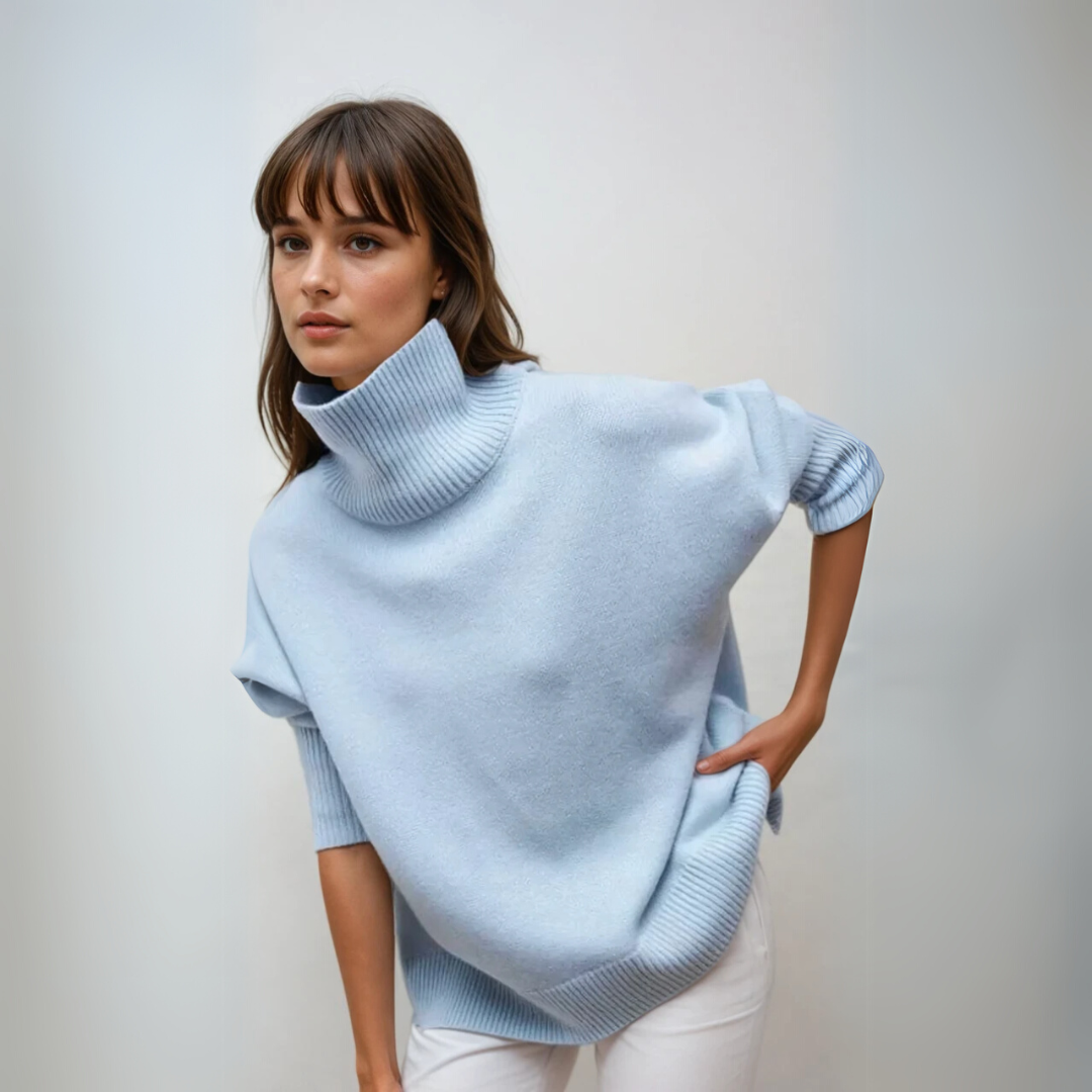 Dam Turtleneck Pullover Elegant Mjuk Stickad 4