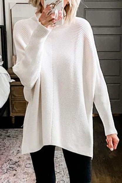 Dam Turtleneck Ribbstickad Tunikatröja 1