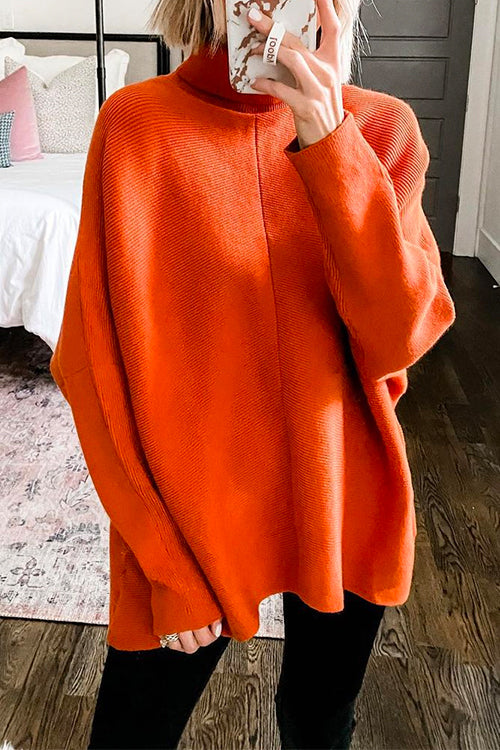 Dam Turtleneck Ribbstickad Tunikatröja 2