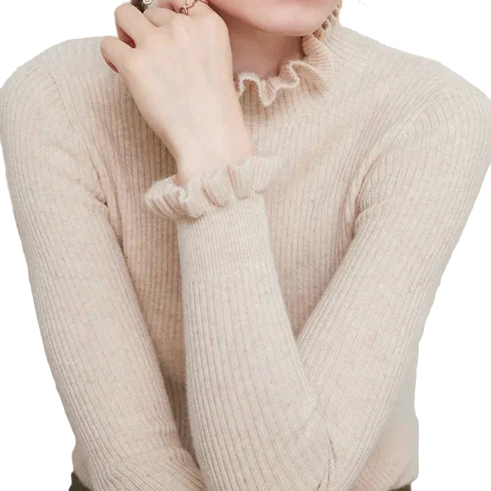 Dam Turtleneck Tröja Med Fina Detaljer 0