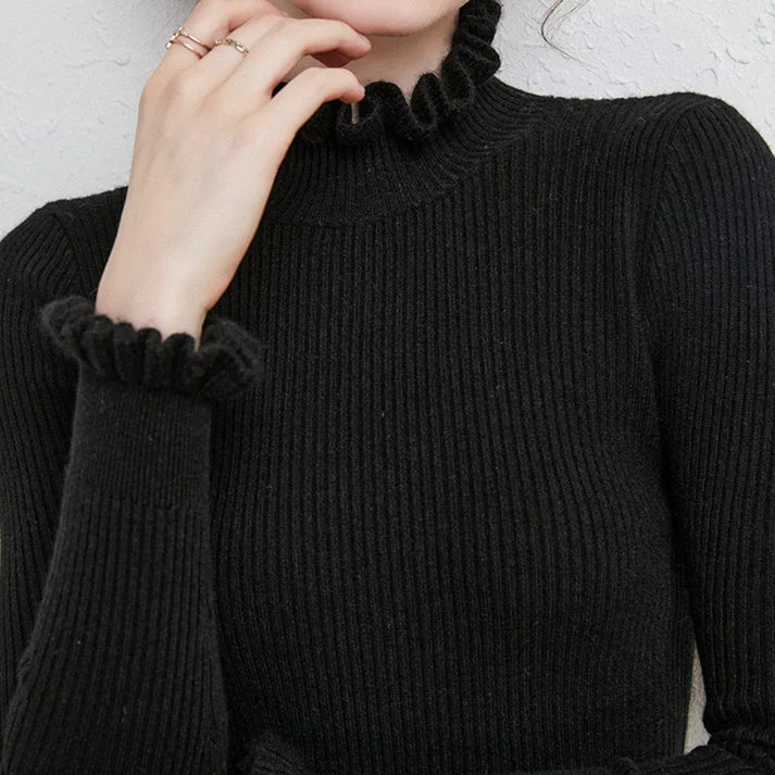 Dam Turtleneck Tröja Med Fina Detaljer 2
