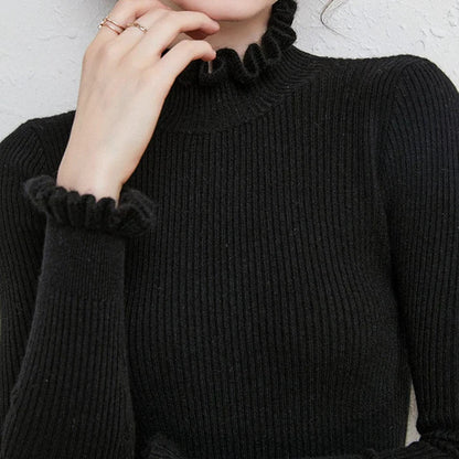 Dam Turtleneck Tröja Med Fina Detaljer 2