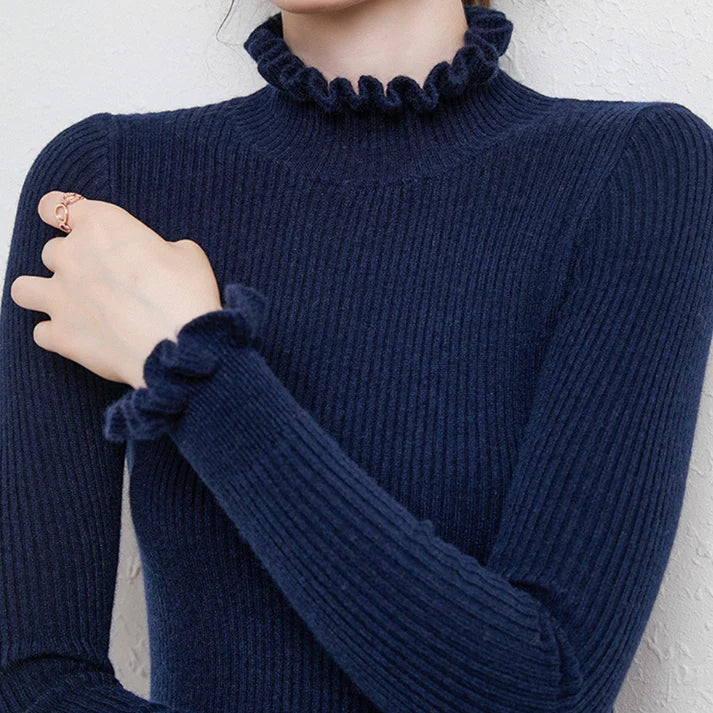 Dam Turtleneck Tröja Med Fina Detaljer 4