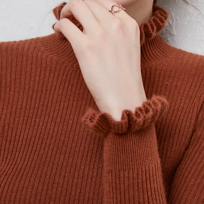Dam Turtleneck Tröja Med Fina Detaljer 6