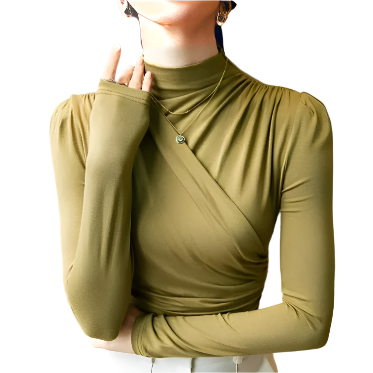 Dam Turtleneck Tröja Mjuk Bomull Elegant Klassisk Stil 0