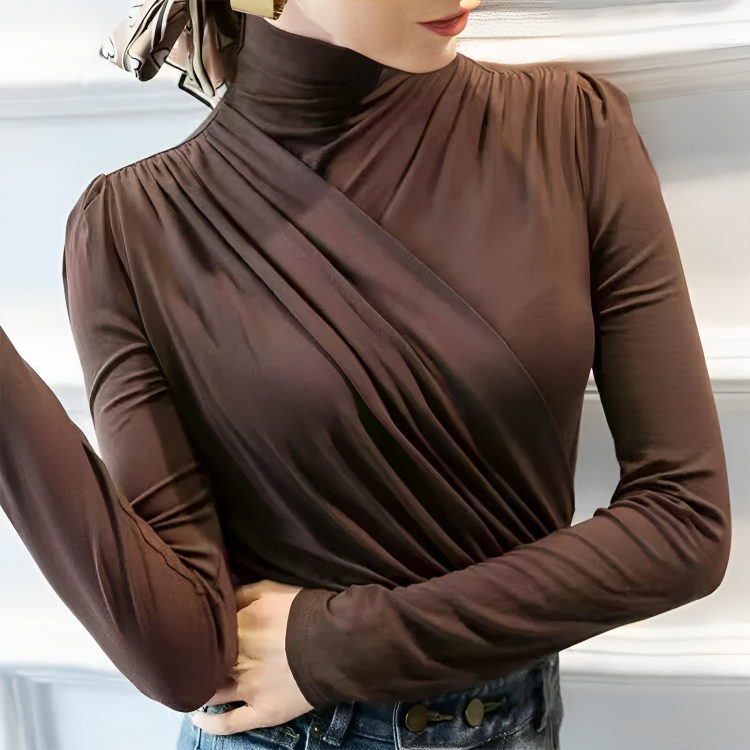 Dam Turtleneck Tröja Mjuk Bomull Elegant Klassisk Stil 4