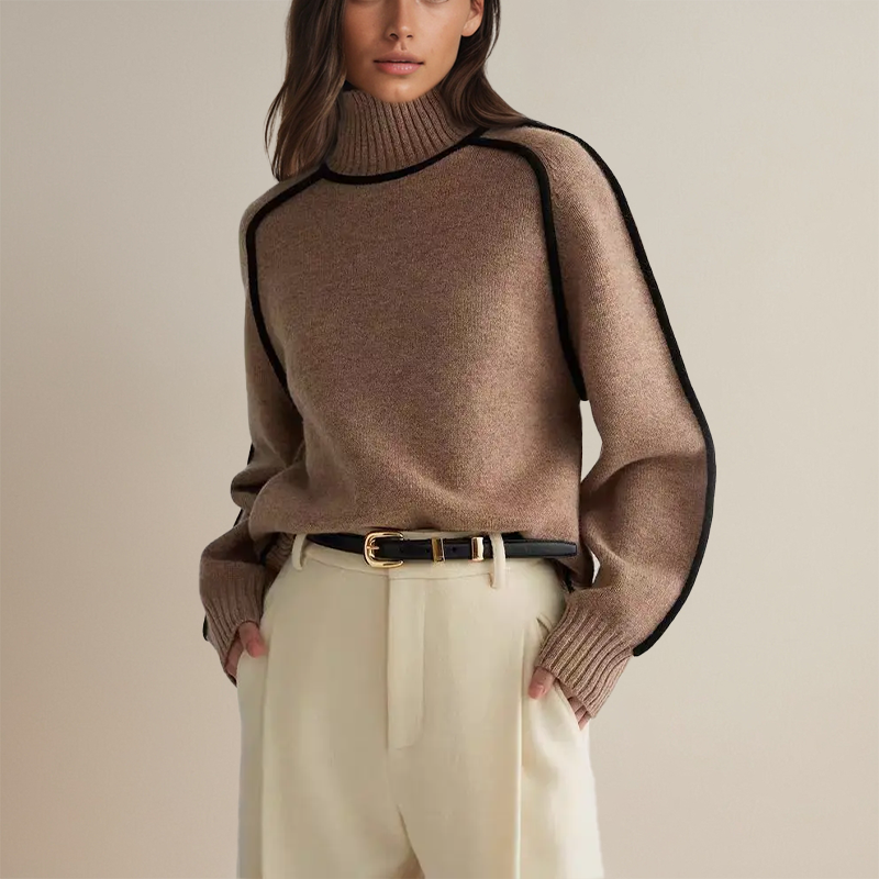 Dam Turtleneck Tröja Mjuk Cashmere Avslappnad Chic 2
