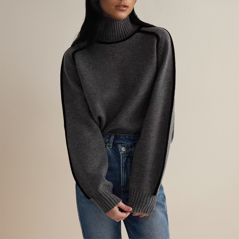 Dam Turtleneck Tröja Mjuk Cashmere Avslappnad Chic 3