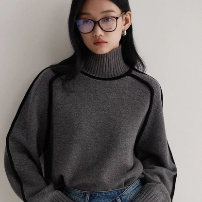 Dam Turtleneck Tröja Mjuk Cashmere Avslappnad Chic 4