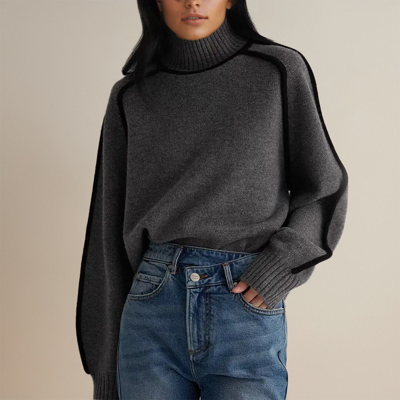 Dam Turtleneck Tröja Mjuk Cashmere Avslappnad Chic 5