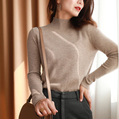 Dam Turtleneck Tröja Stickad Långärmad 10
