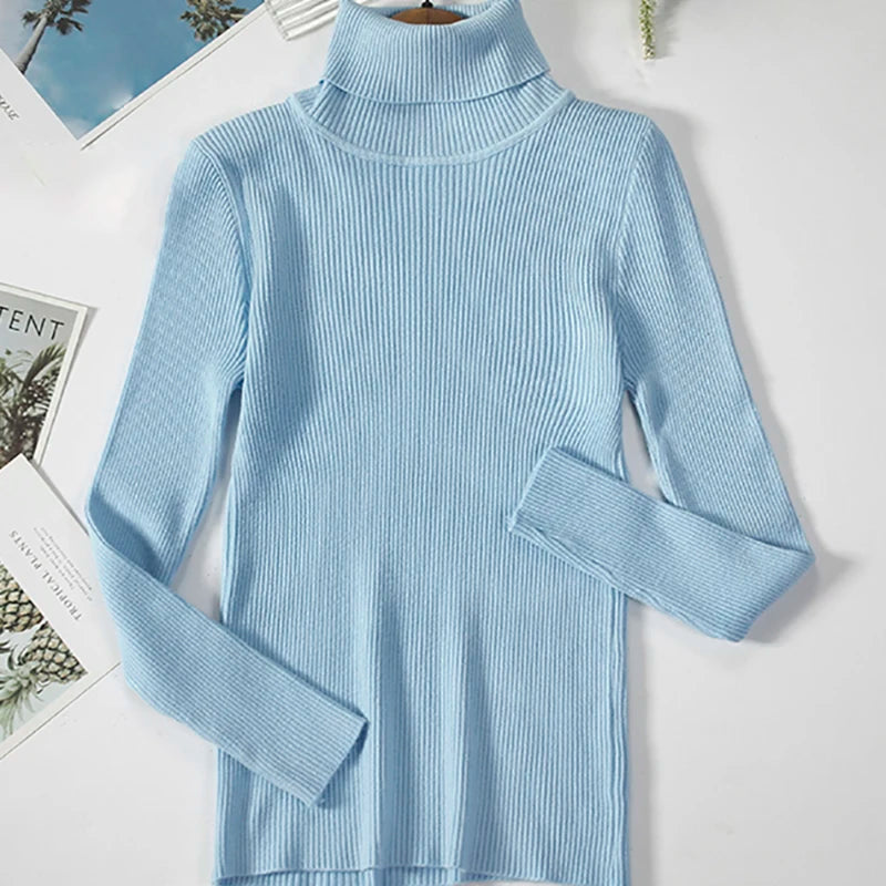 Dam Turtleneck Tröja Stickad Mjuk Pullover Cashmere 14