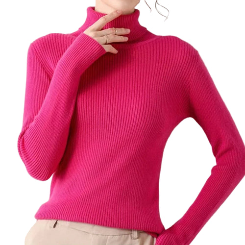 Dam Turtleneck Tröja Stickad Mjuk Pullover Cashmere 16