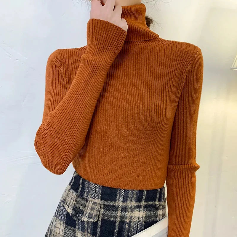 Dam Turtleneck Tröja Stickad Mjuk Pullover Cashmere 20