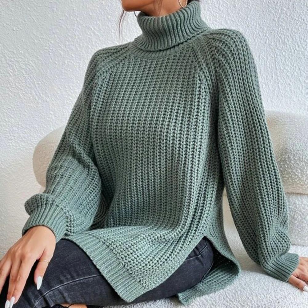 Dam Turtleneck Tröja i Bomullsjersey 2