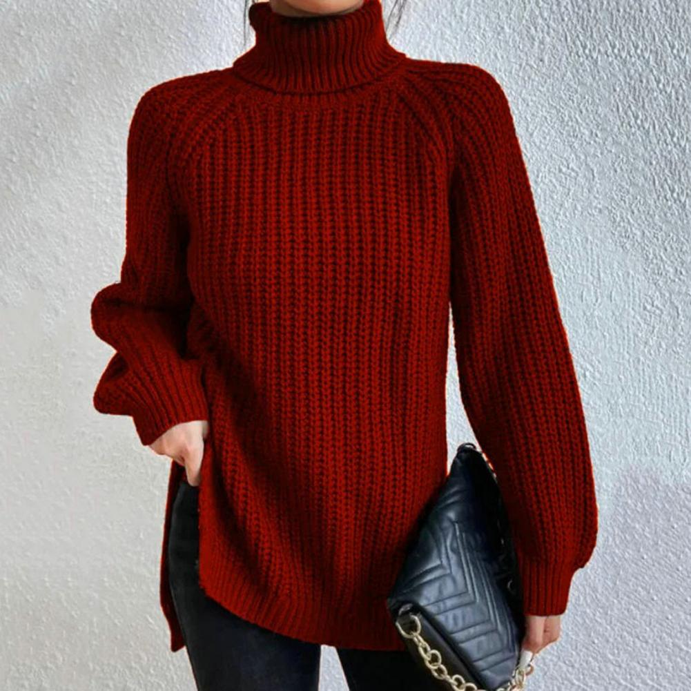 Dam Turtleneck Tröja i Bomullsjersey 4