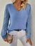Dam V-neck Tröja med U-cut Design 10