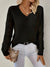 Dam V-neck Tröja med U-cut Design 2
