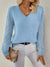 Dam V-neck Tröja med U-cut Design 5