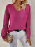 Dam V-neck Tröja med U-cut Design 6