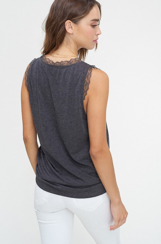 Dam V-ringad ärmlös topp i två färger Jersey 4