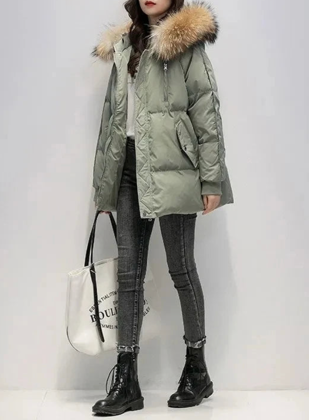 Dam Vinterhuva med Fuskpäls 1