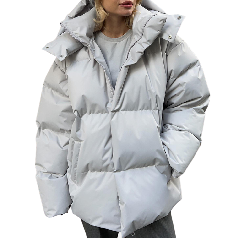 Dam Vinterjacka Puffer Modern Design Rymlig Passform 0