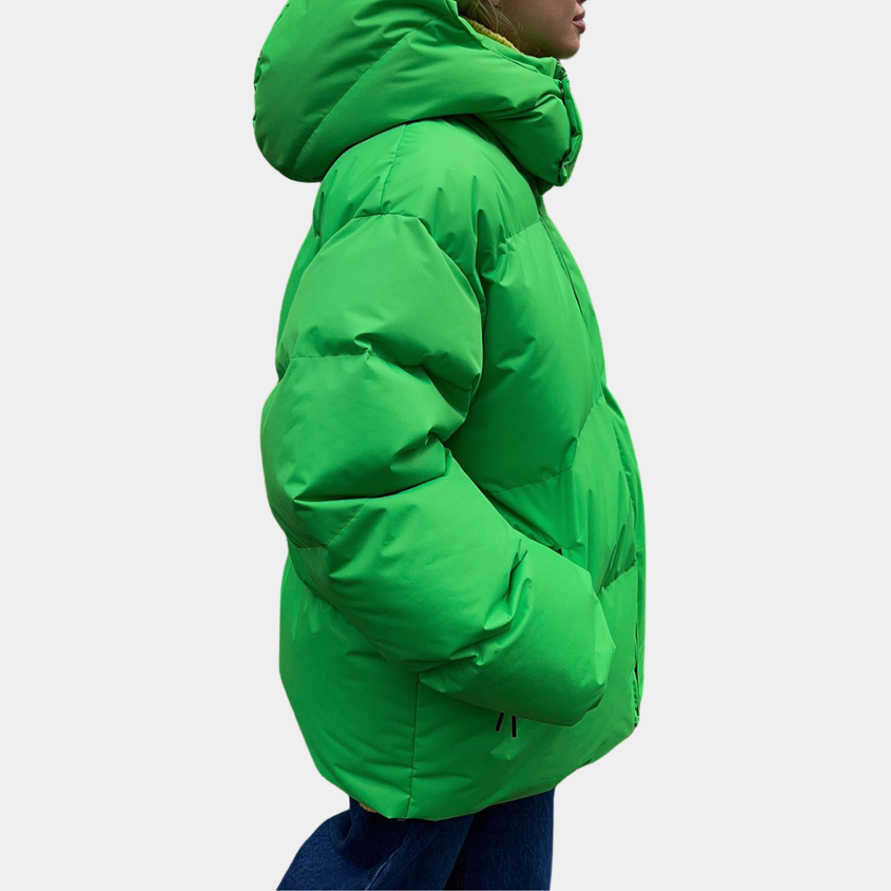 Dam Vinterjacka Puffer Modern Design Rymlig Passform 2