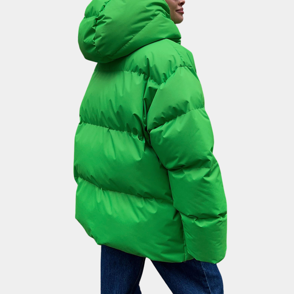 Dam Vinterjacka Puffer Modern Design Rymlig Passform 3