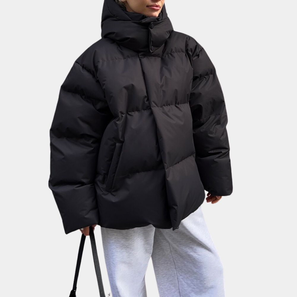 Dam Vinterjacka Puffer Modern Design Rymlig Passform 4