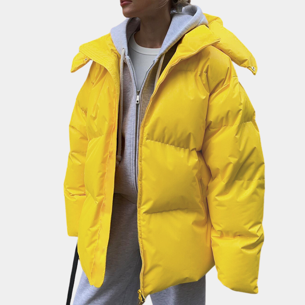Dam Vinterjacka Puffer Modern Design Rymlig Passform 6