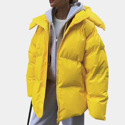 Dam Vinterjacka Puffer Modern Design Rymlig Passform 6