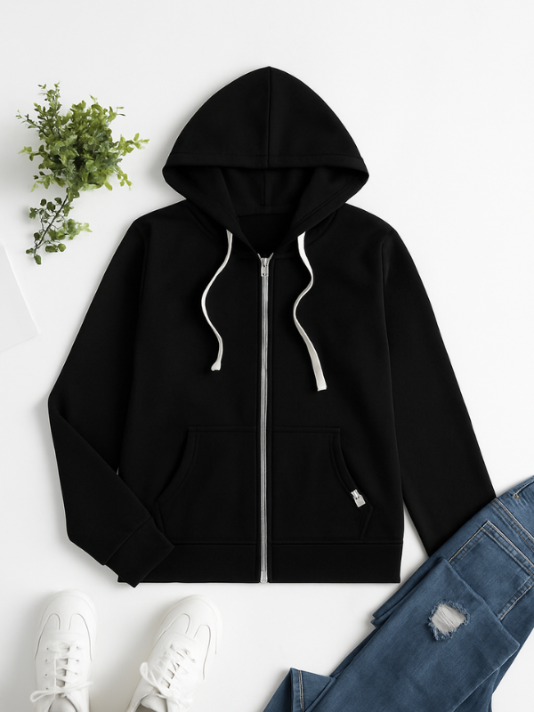 Dam Zip-Up Hoodie Avslappnad Design 2