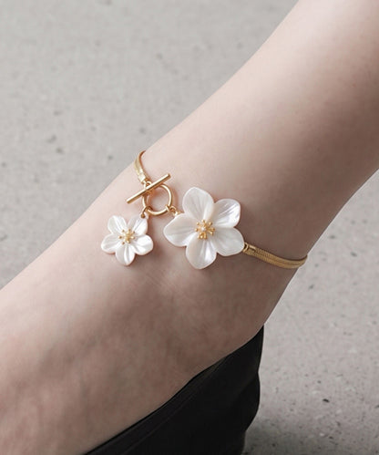Damarmband med blomdesign i kopparlegering 4