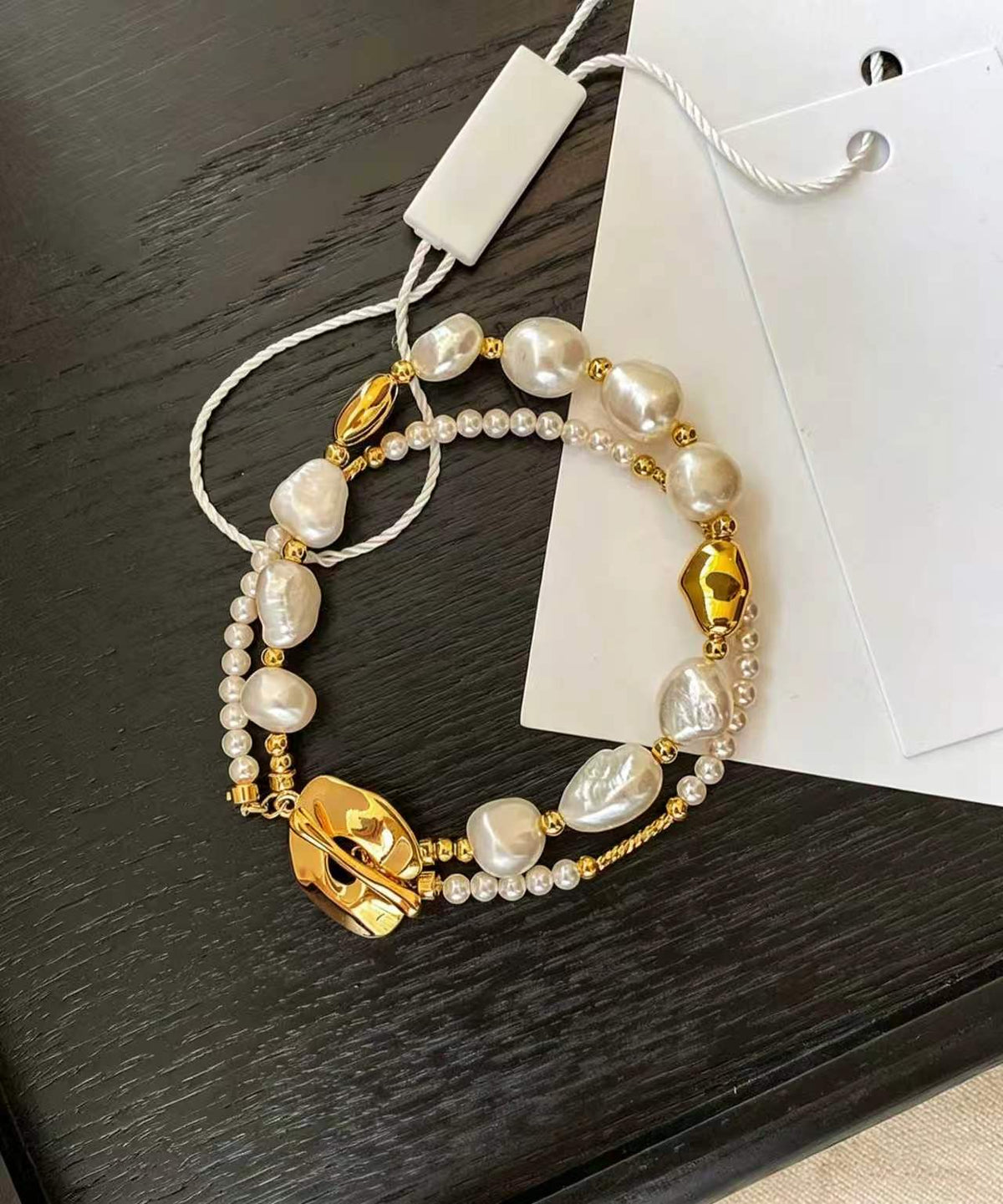 Damarmband med dubbellager och pärlberlocker 6