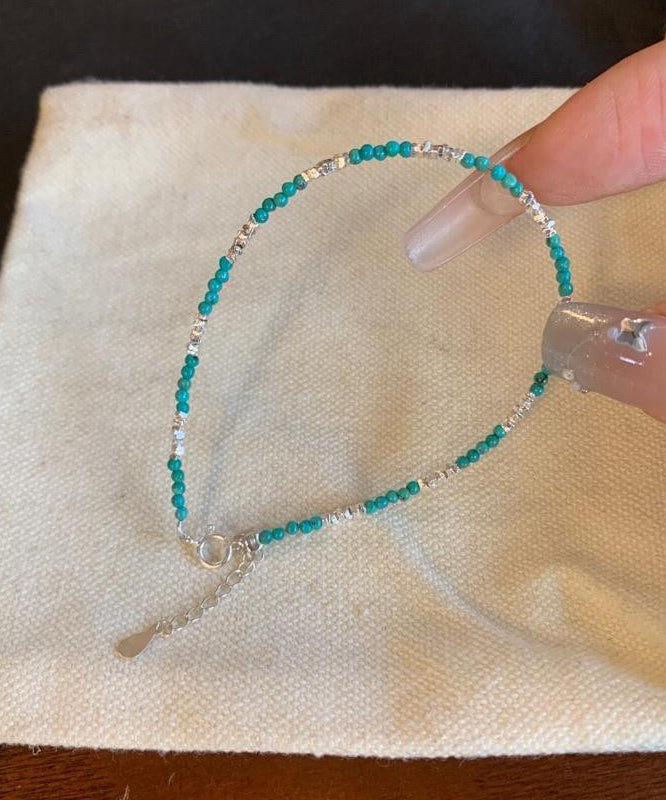 Damarmband med turkos och silverberlocker kort stil 3