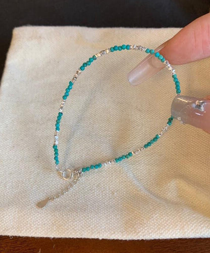 Damarmband med turkos och silverberlocker kort stil 3