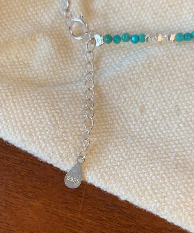 Damarmband med turkos och silverberlocker kort stil 4