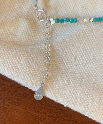 Damarmband med turkos och silverberlocker kort stil 4