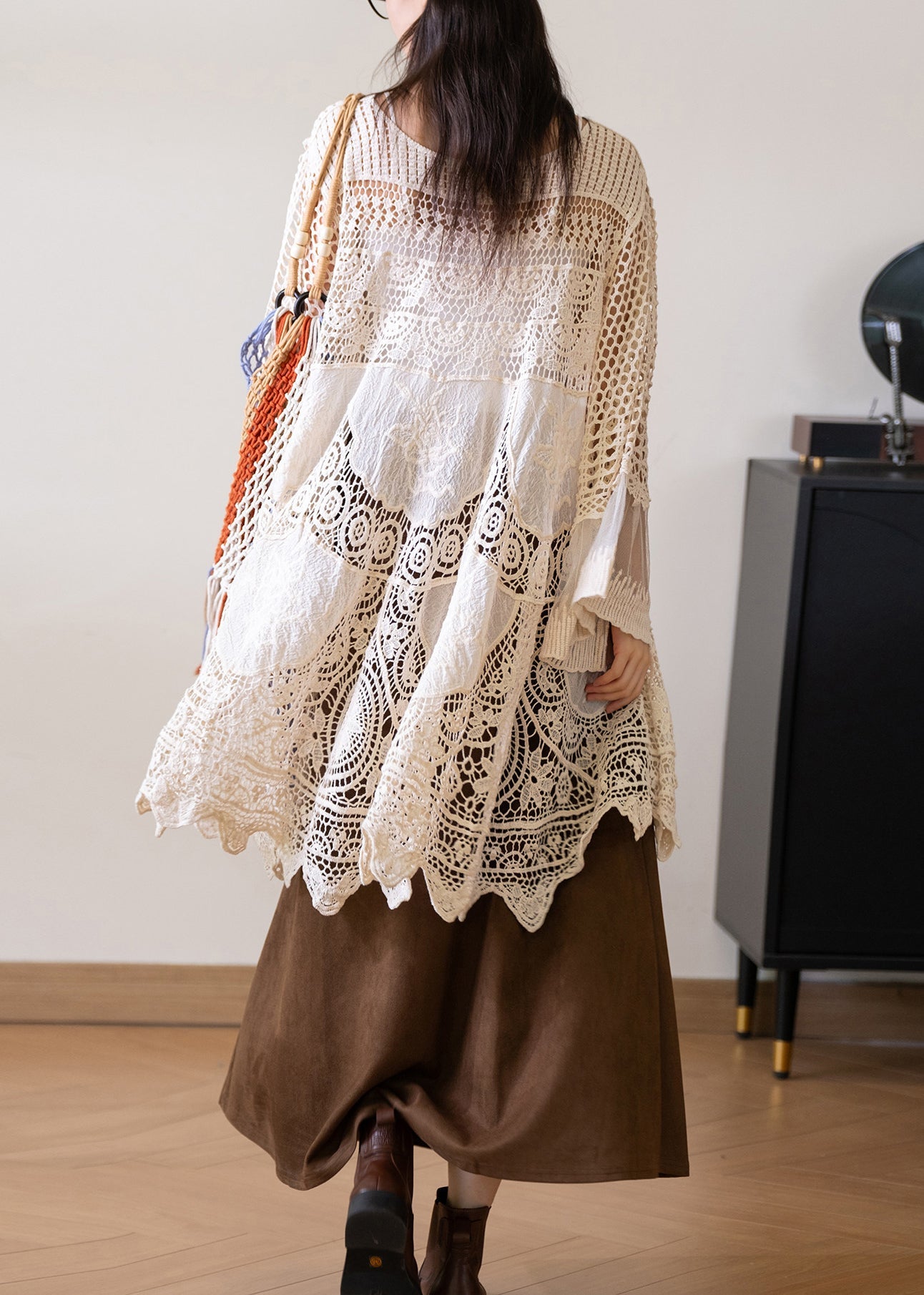 Damblus Bohemisk Stil V-hals Flare-ärm 4