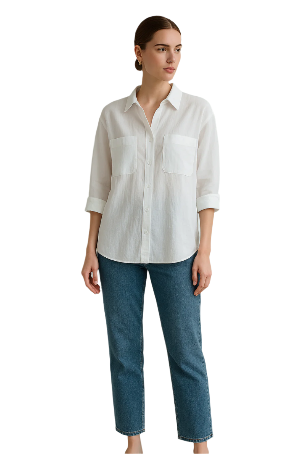 Damblus Oversize Långa Ärmar Mjuk Tyg 0