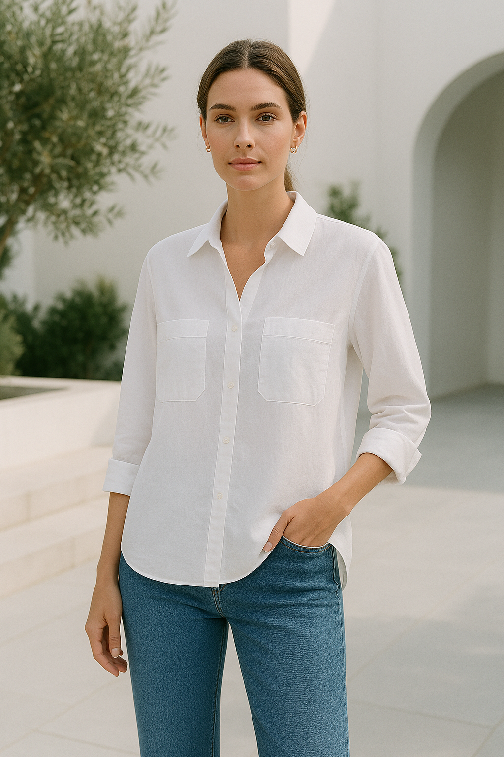 Damblus Oversize Långa Ärmar Mjuk Tyg 1