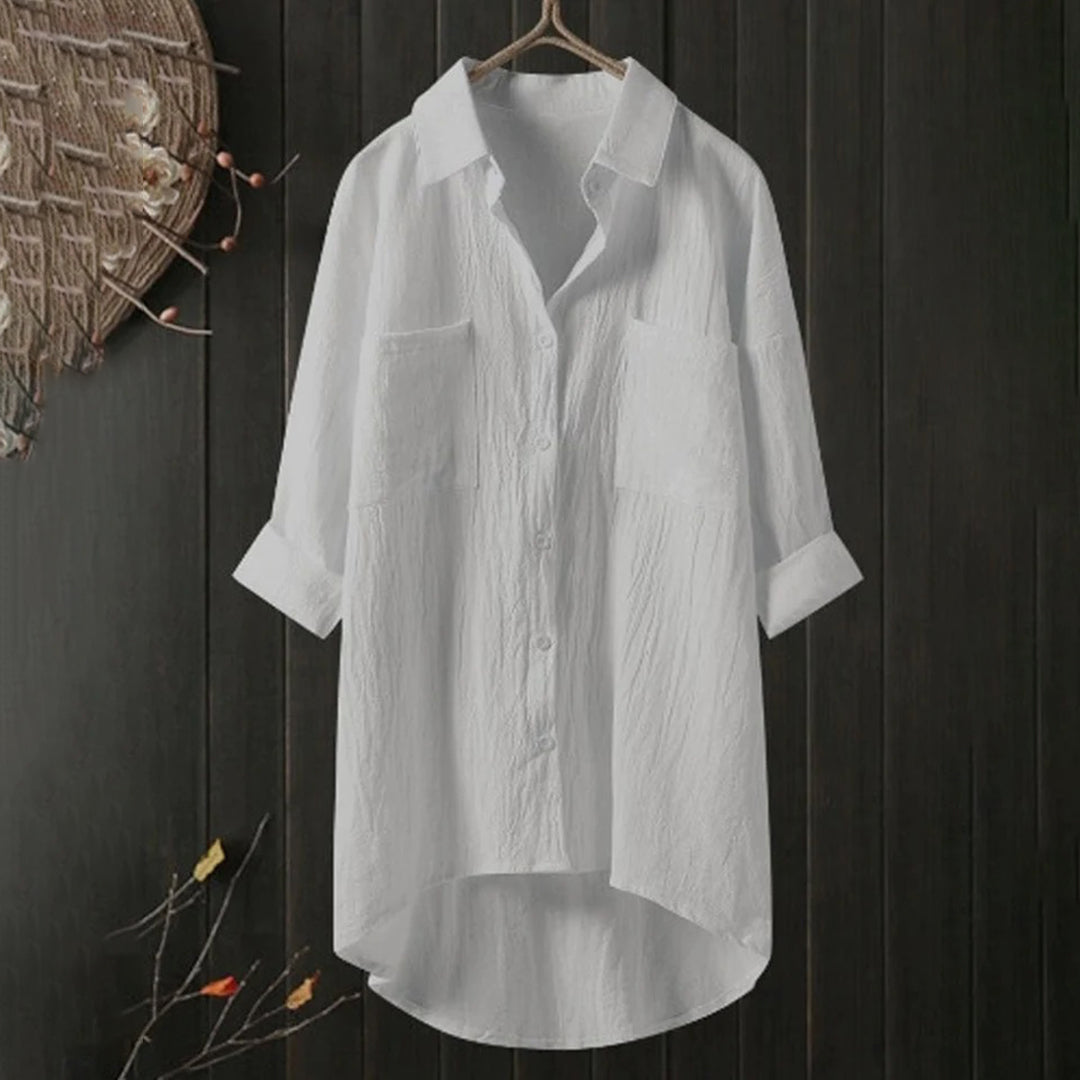 Damblus Oversize Långa Ärmar Mjuk Tyg 3