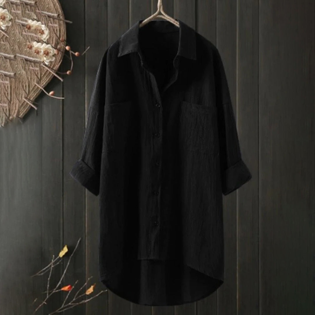 Damblus Oversize Långa Ärmar Mjuk Tyg 4
