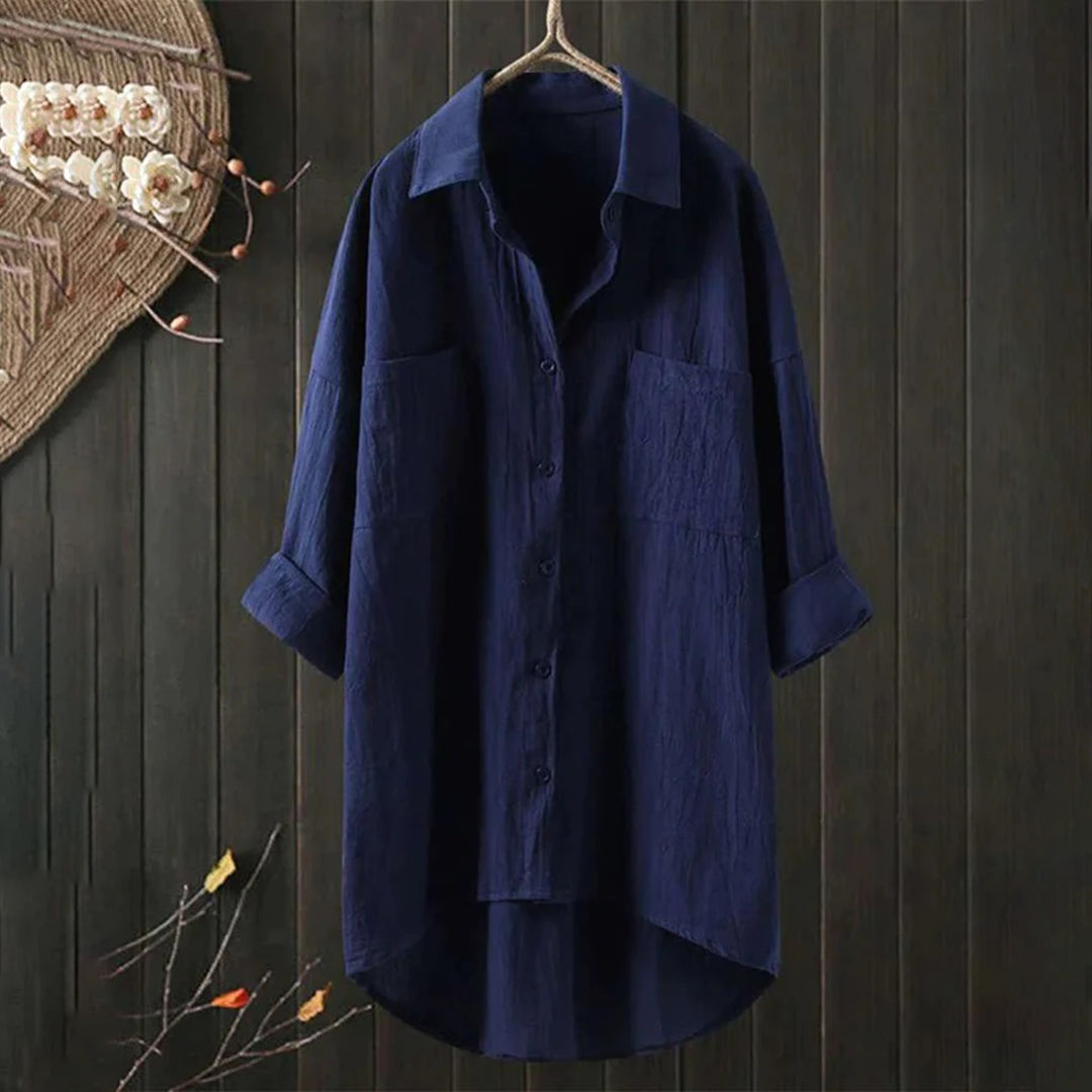 Damblus Oversize Långa Ärmar Mjuk Tyg 7