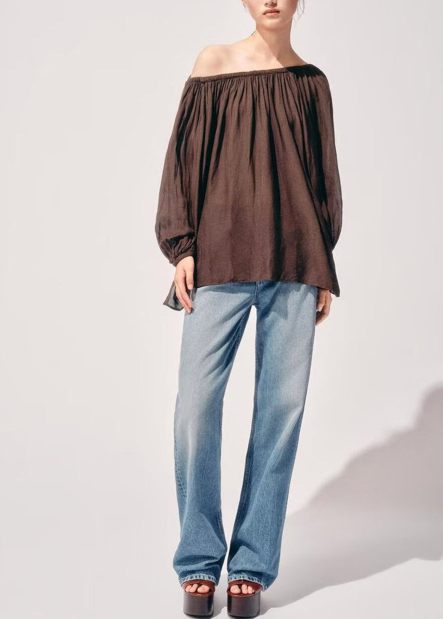 Damblus Oversized Rynkig Chiffong Sommarstil 1